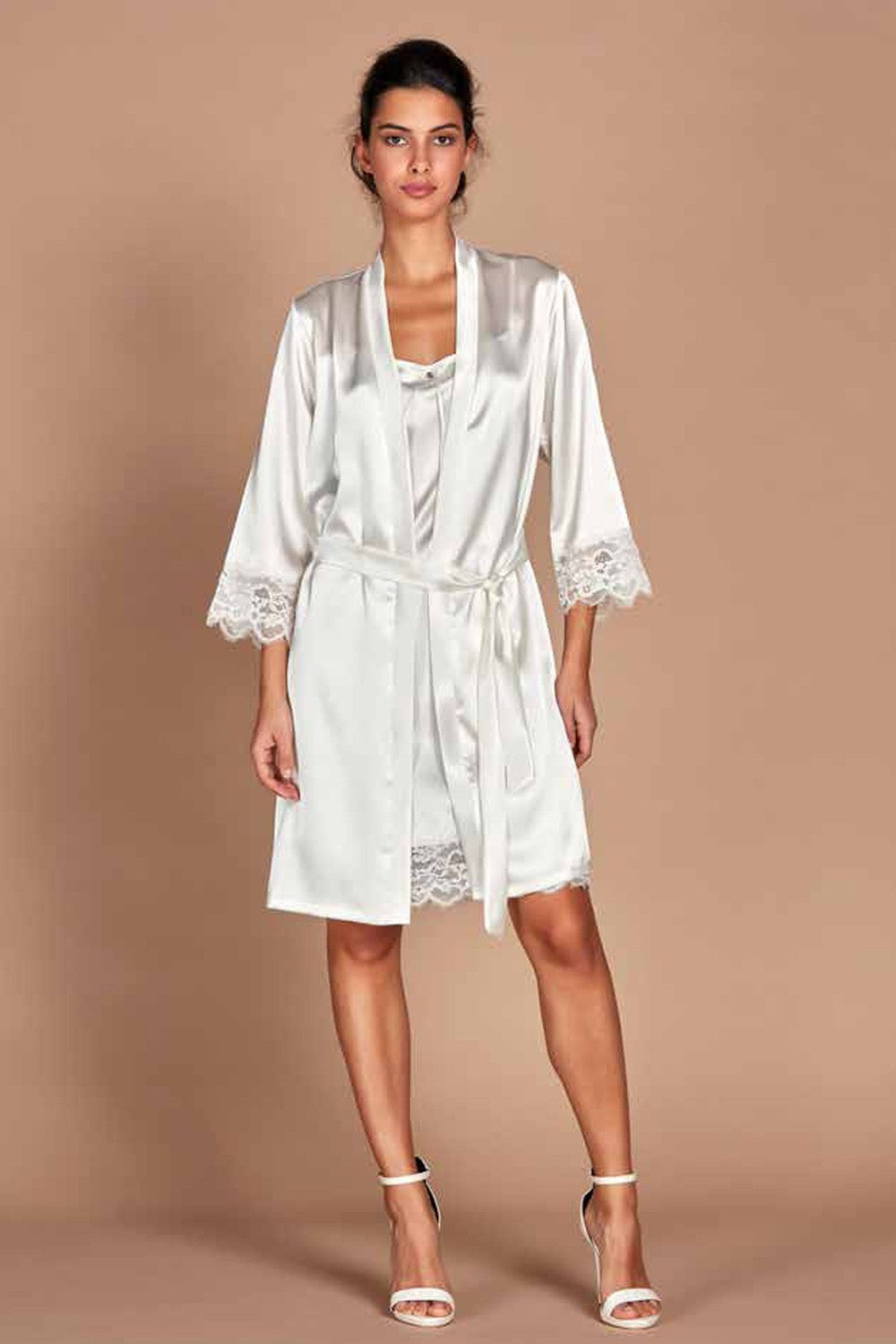 Amadine - vestaglia m/l raso di seta d2768