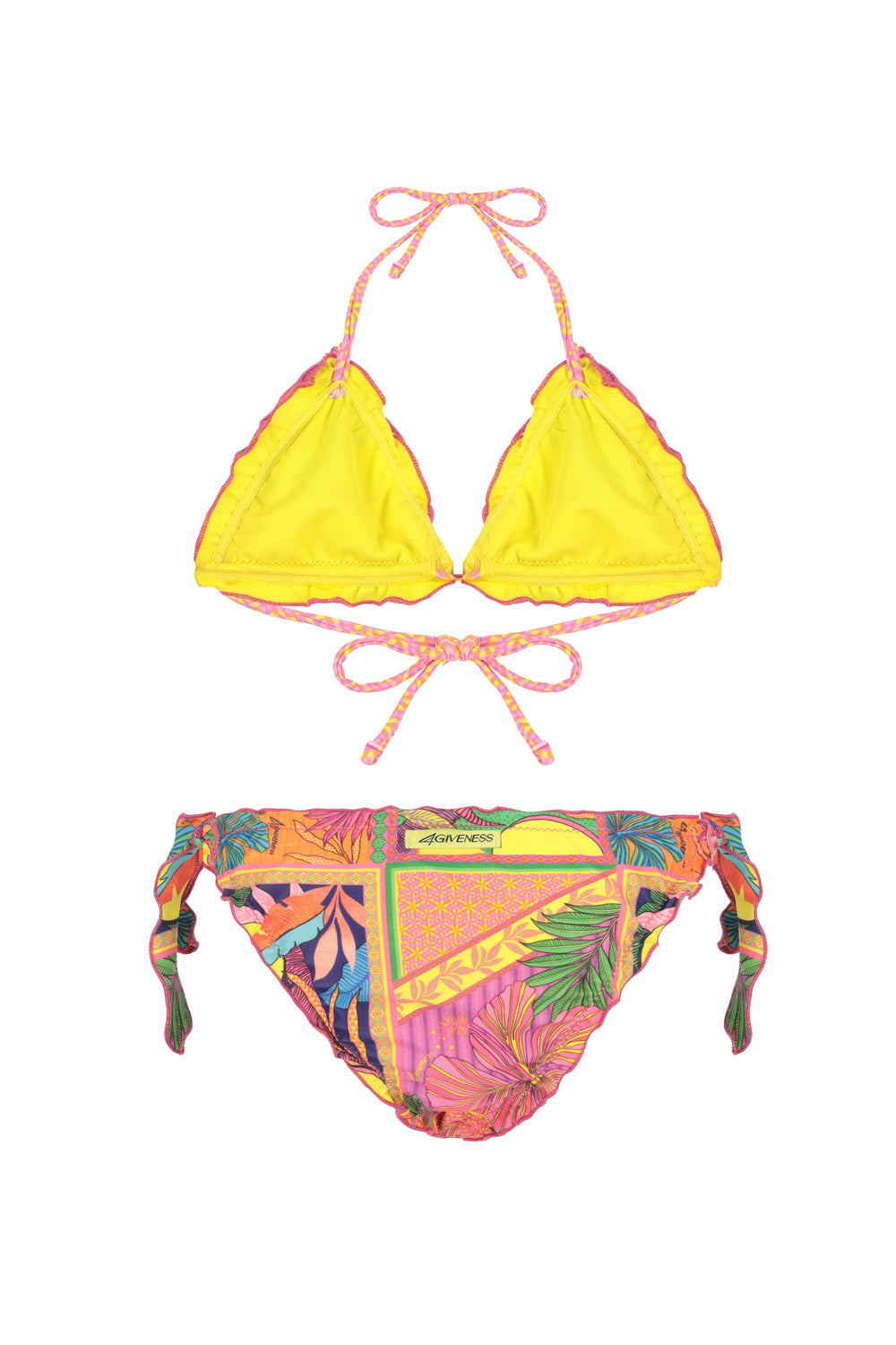 Bimba Bikini Triangolo 4GIVENESS Fantasia Etnica con Lacci 4-14 Anni