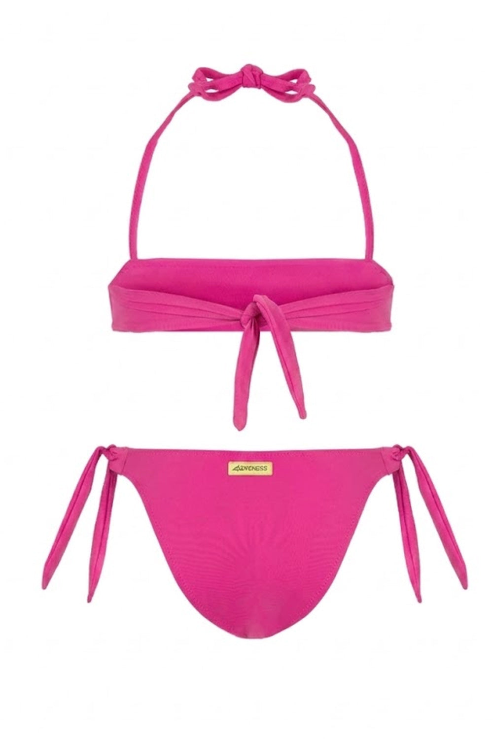 Bimba Bikini Fascia 4GIVENESS Fucsia con Paillettes e Slip a Nodi