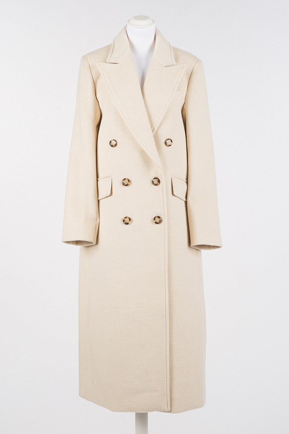 Twinset - cappotto lungo doppiopetto in panno 252li2bbb 12539 sandshell