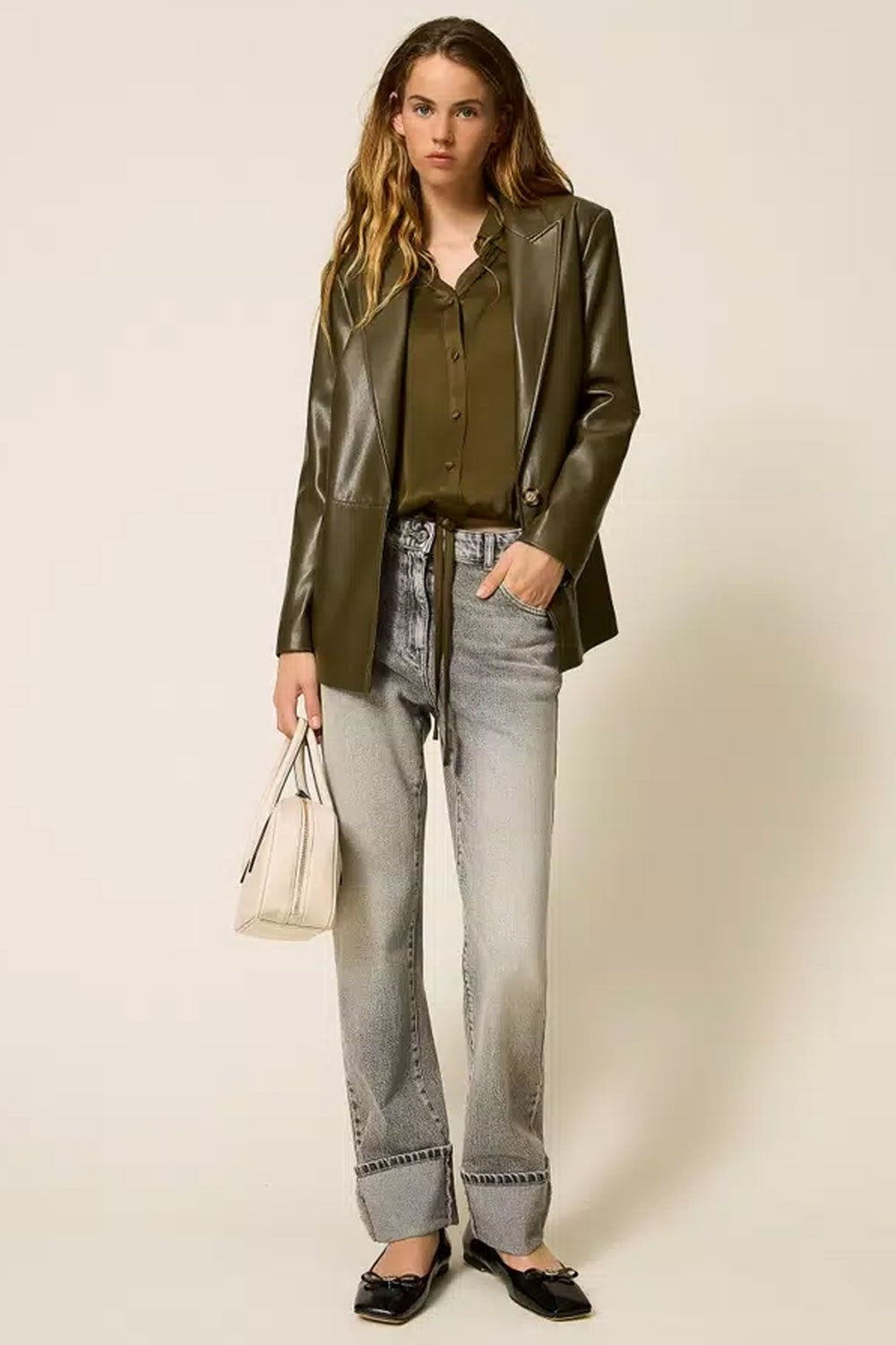 Twinset - giacca blazer effetto pelle 252li2eaa 12655