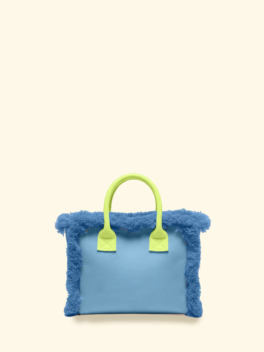 Donna Borsa Cesto FK Azzurro Cotone Zip e Tracolla Removibile