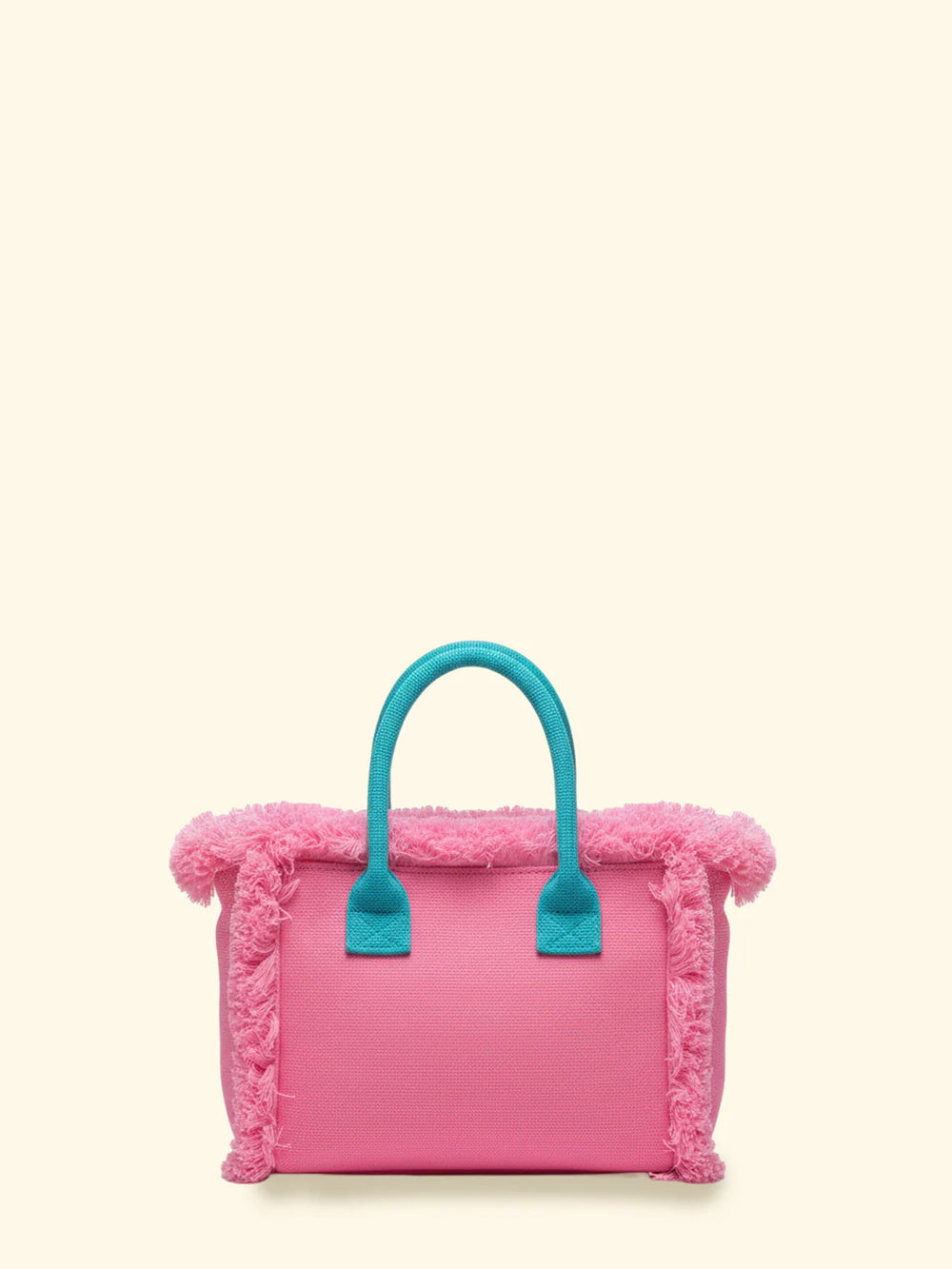 Donna Borsa Cesto FK Pink Cotone Zip e Tracolla Removibile