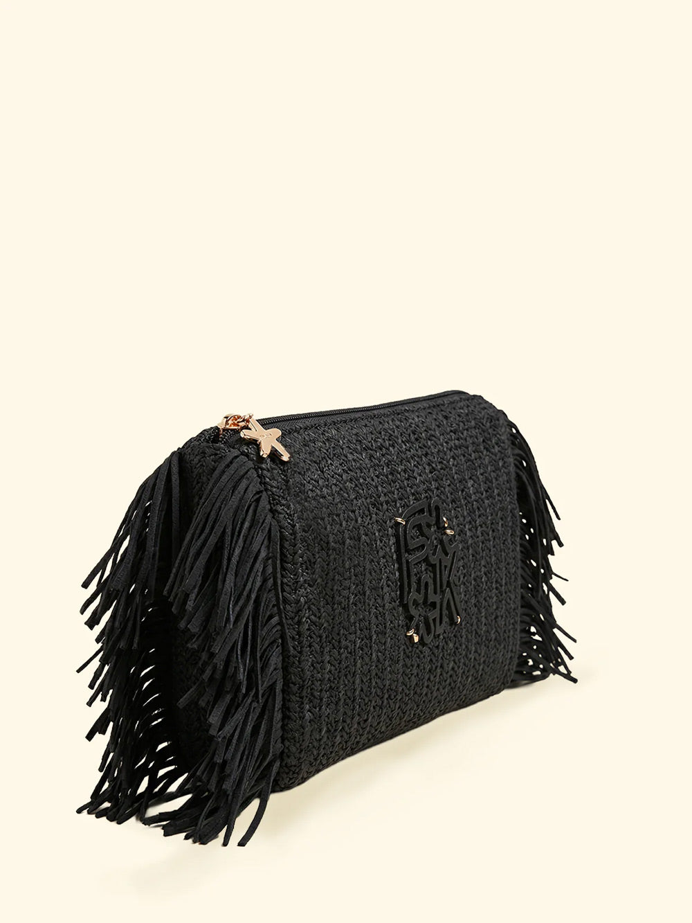 Donna Maxi Pochette FK Paglia Frange Laterali