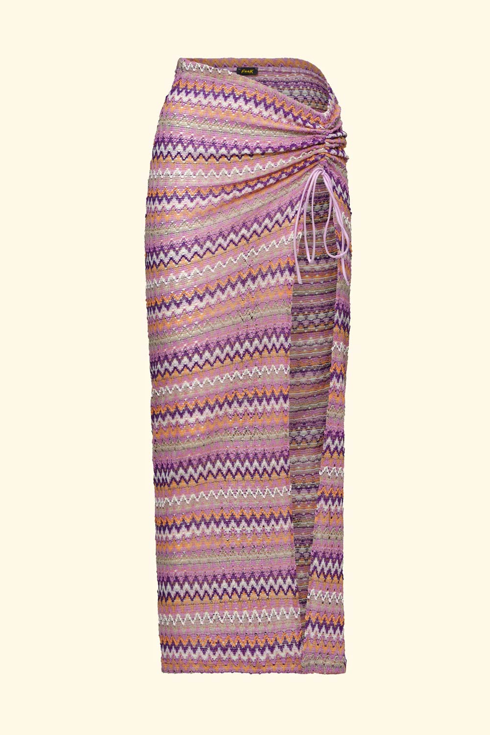 Donna Gonna Lunga FK Multicolor in Maglia con Coulisse