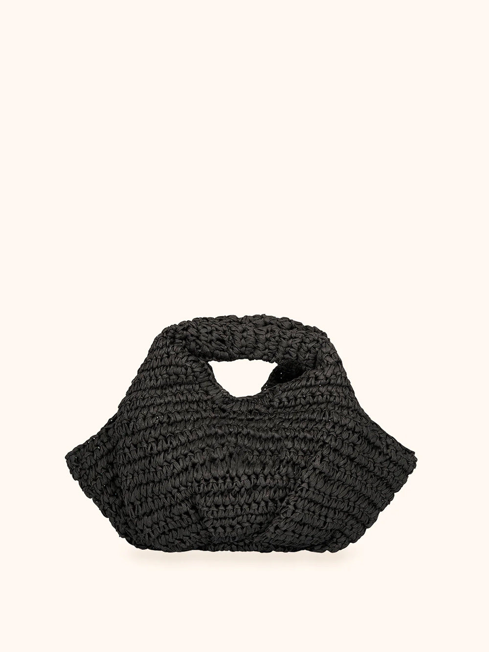 Donna Borsa Mini Me Fui Rafia Nero Magnete Fodera Interna