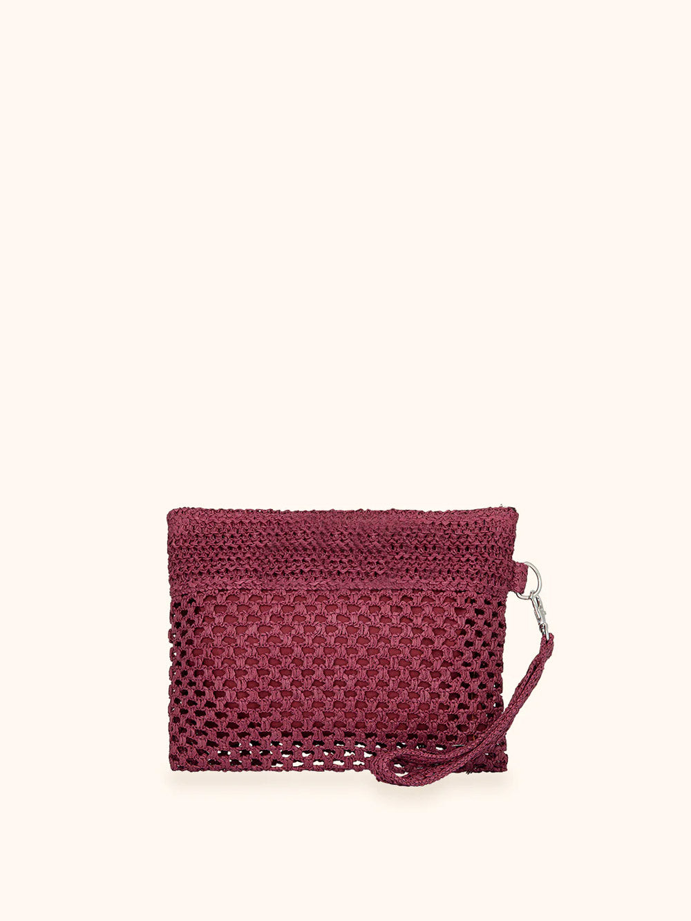 Donna Mini Pochette Me Fui Rafia Plum Zip Laccetto Removibile