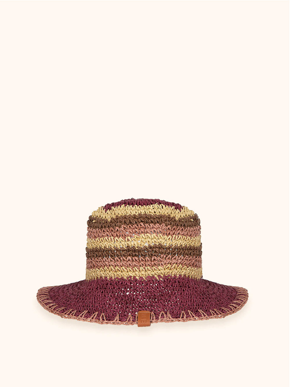 Donna Cappello Me Fui Paglia Plum Multicolor Tesa Media