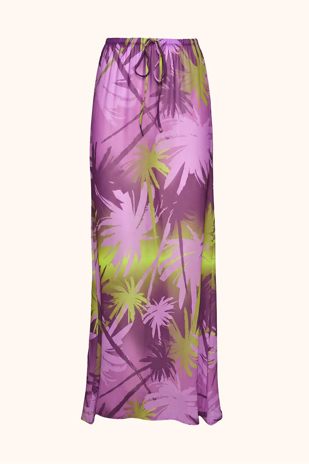 Donna Gonna Lunga Me Fui Georgette Fantasy Tropicale Purple