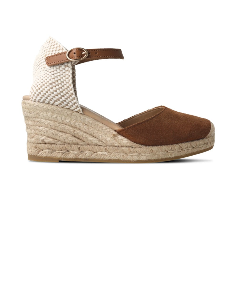 Genuins - espadrillas con zeppa carina velour g105915 mandorla