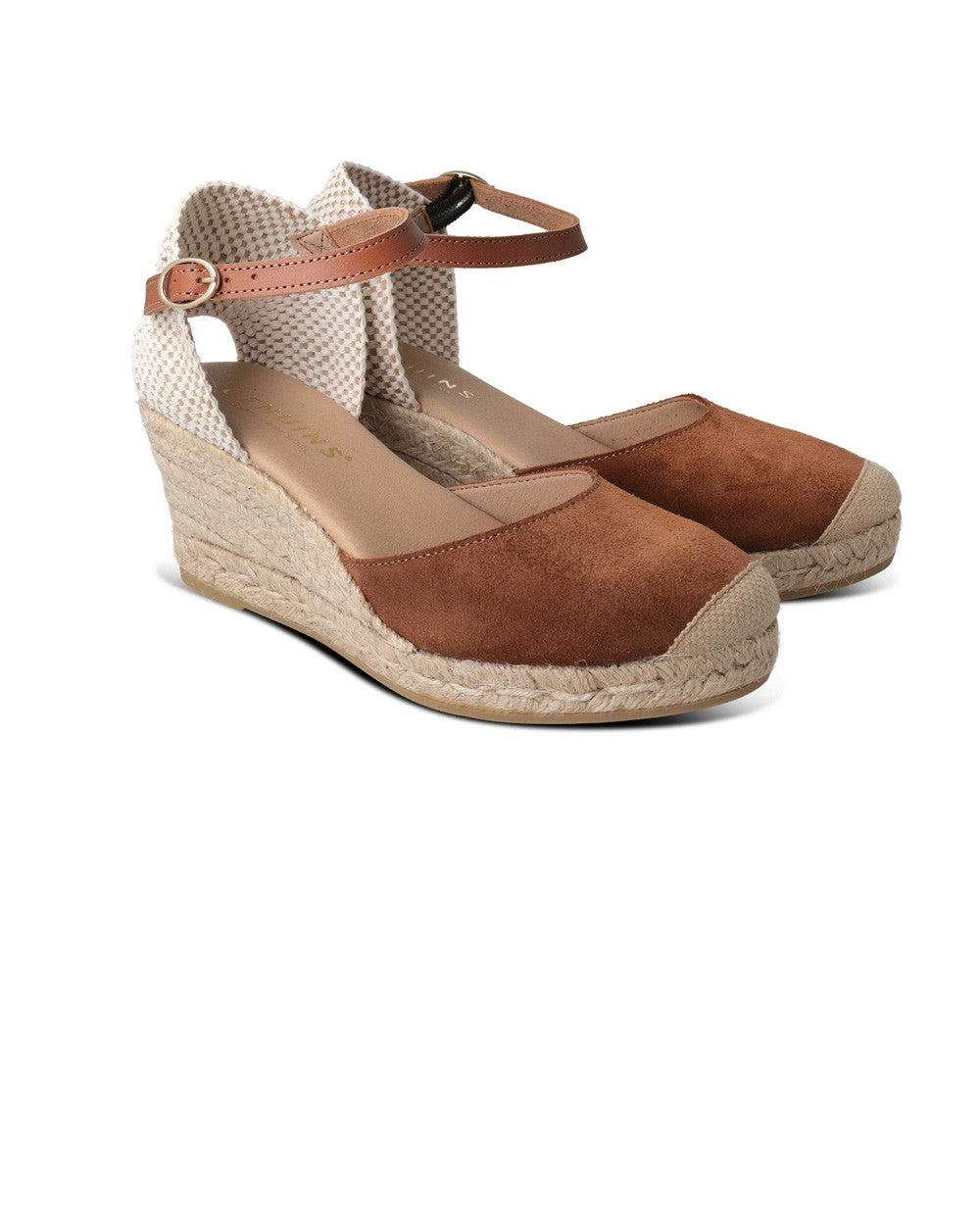 Genuins - espadrillas con zeppa carina velour g105915 mandorla