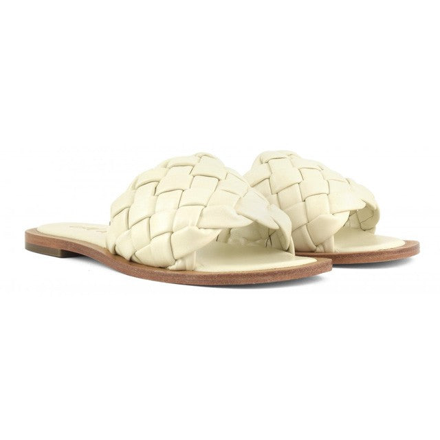 Coral blue - sandali in pelle intrecciata cb.k221.15/whi