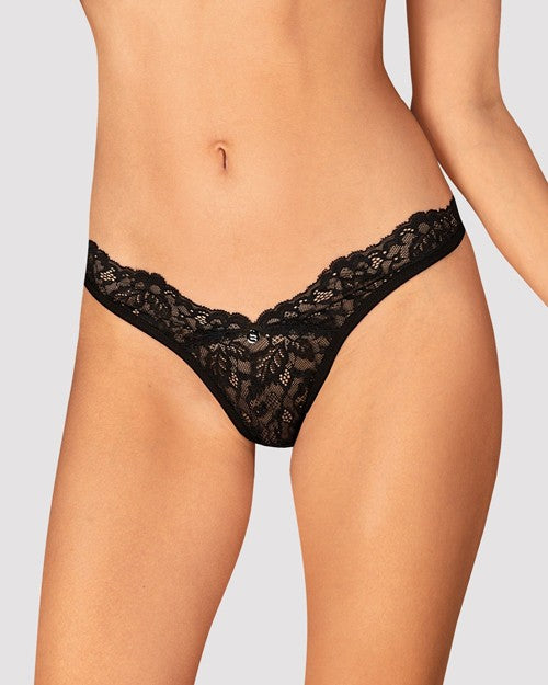 Obsessive lingerie - bellastia sexy perizoma nero in pizzo 3847