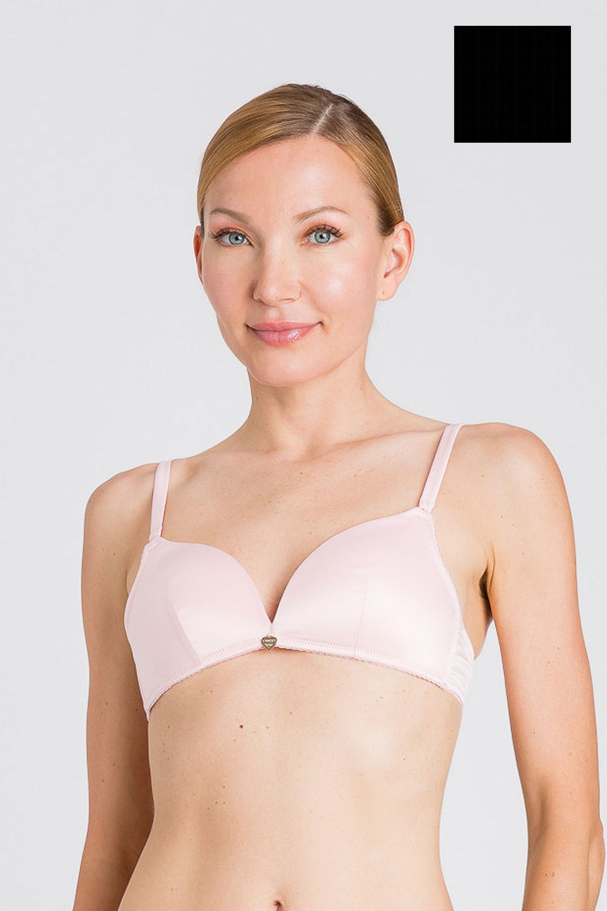 Twinset - reggiseno triangolo in raso nero 241ll6e22 00006