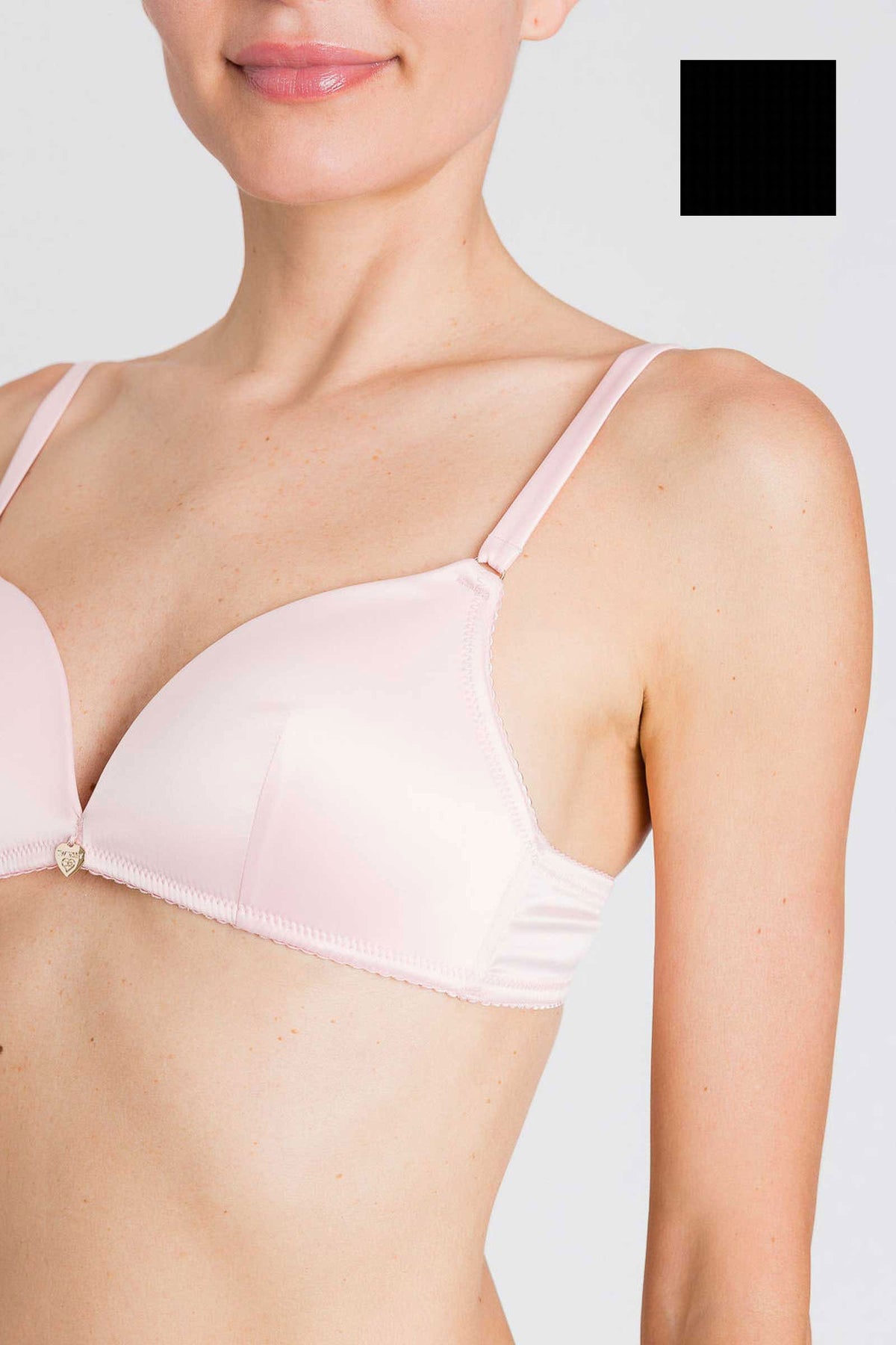Twinset - reggiseno triangolo in raso nero 241ll6e22 00006