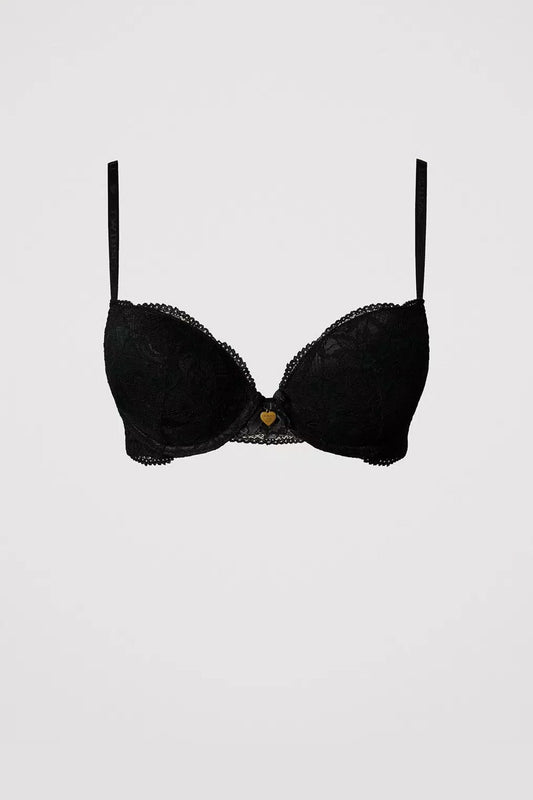 Twinset - reggiseno push-up in pizzo nero 242ll6e44 00006