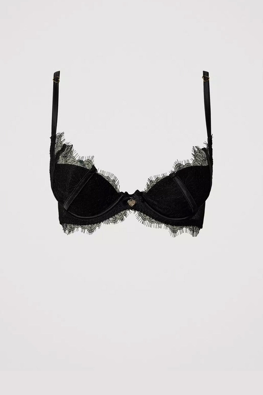 Twinset - reggiseno push-up in pizzo e raso nero 242ll6j44 00006