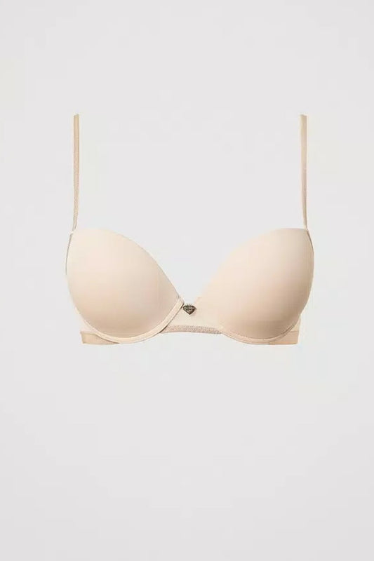 Reggiseno push-up con tulle 251ll6b44 11044 beige