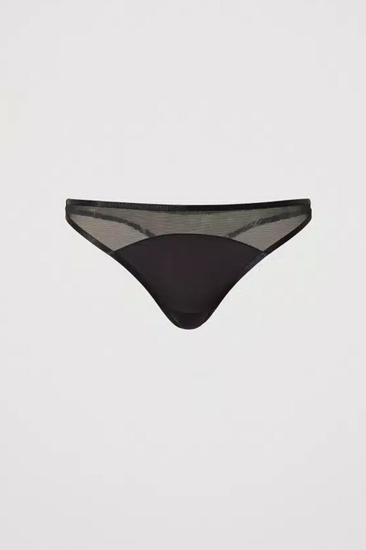 Slip perizoma con tulle 251ll6b88 00006 nero
