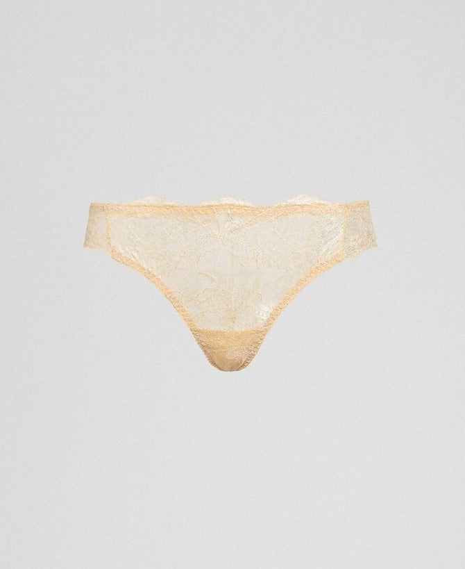 Twinset - slip brasiliana in pizzo laminato 192ll6h77