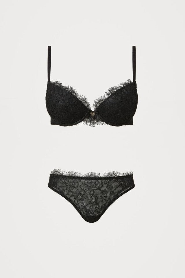 Twinset - reggiseno push-up in pizzo 211ll6344 nero