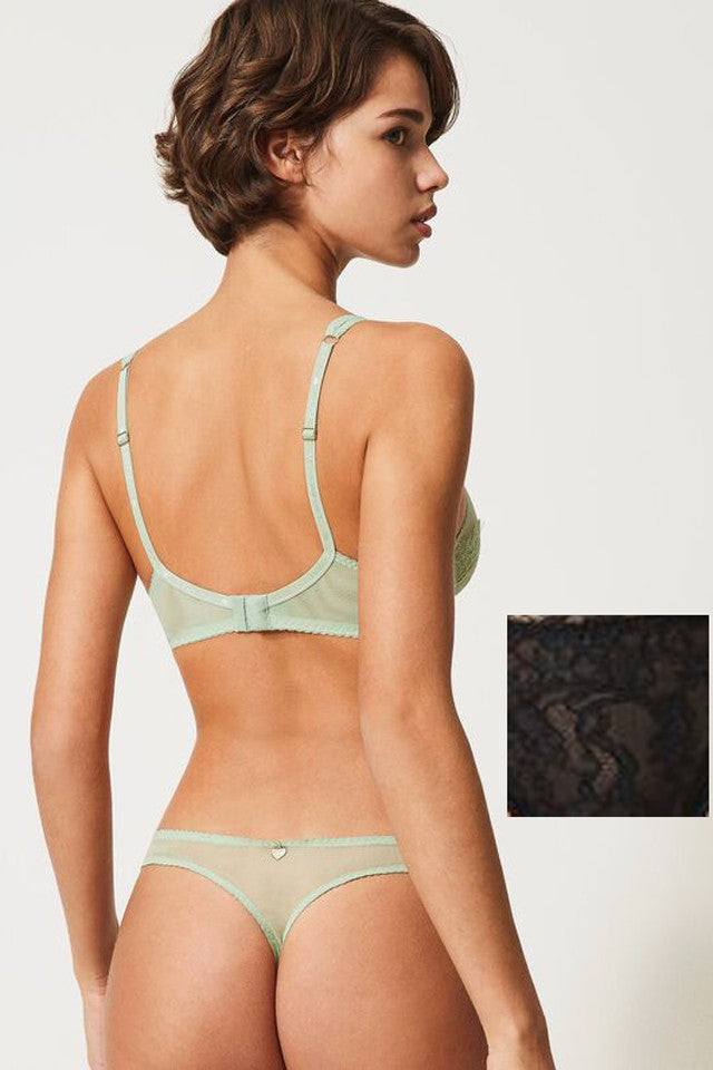 Twinset - reggiseno ferretto in pizzo 211ll6355 nero