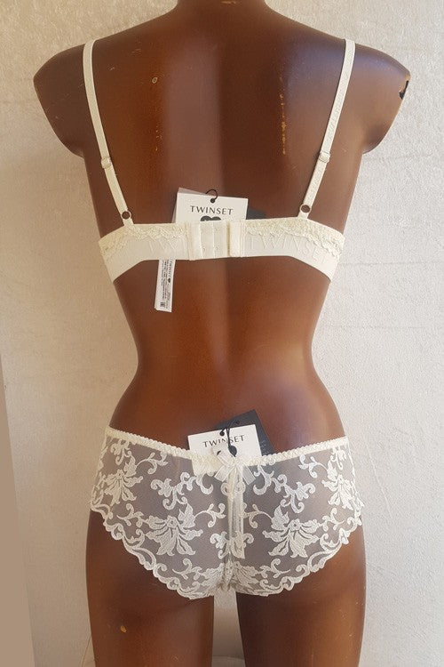Twinset - reggiseno push-up più slip neve 221ll6d44 00282