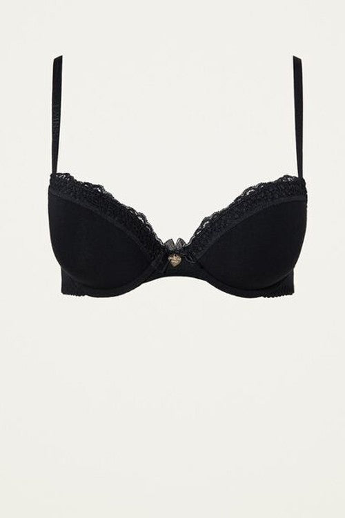 Twinset - reggiseno push-up con pizzo 222ll6b00 00006 nero