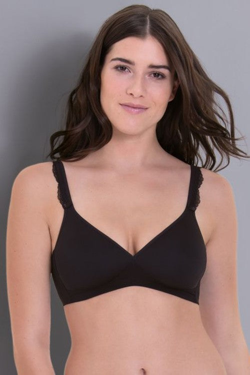 Rosa faia - reggiseno senza ferretto con coppa in spacer selma 5631 001 nero