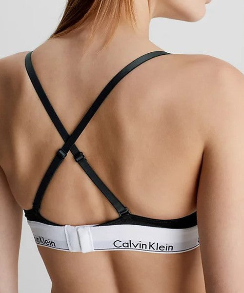 Ck - reggiseno a triangolo - modern cotton 000qf1061e 001 nero