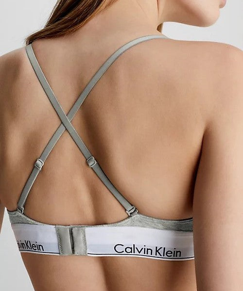 Ck - reggiseno a triangolo - modern cotton 000qf1061e 020 grigio