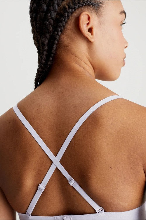 Ck - reggiseno a triangolo in pizzo con coppe preformate 000qf7077e-ll0 lilla