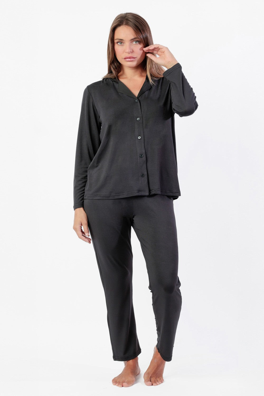 Admas - pigiama lungo modal 63647-0-110 nero
