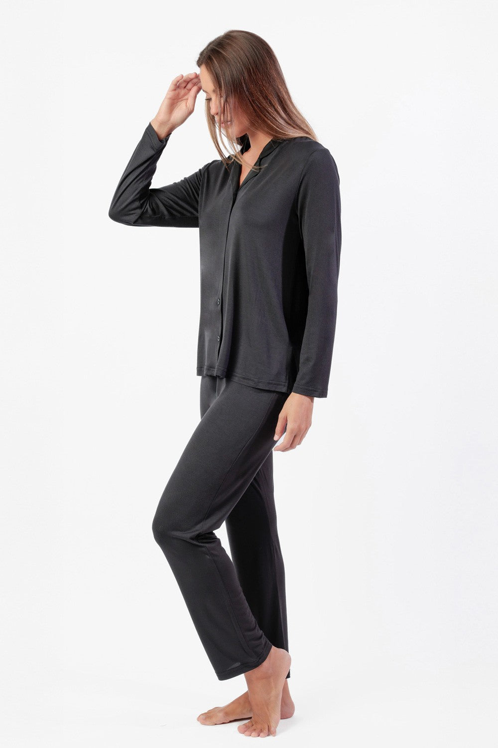 Admas - pigiama lungo modal 63647-0-110 nero