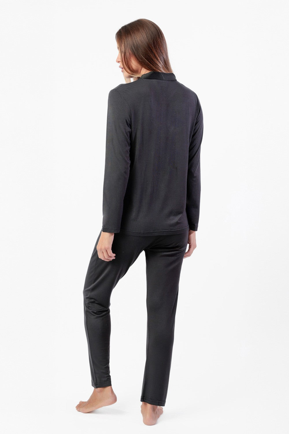 Admas - pigiama lungo modal 63647-0-110 nero