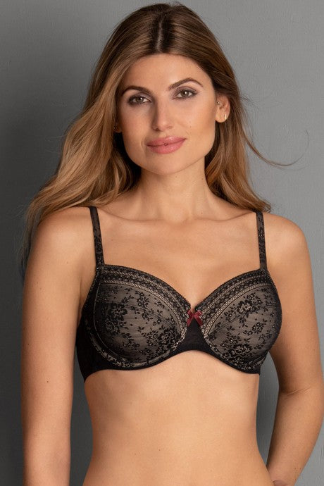 Rosa faia - reggiseno con ferretto fleur 5653 001 nero
