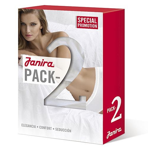 Bi-pack 2 midi esencial slip vita alta 1031481 bianco