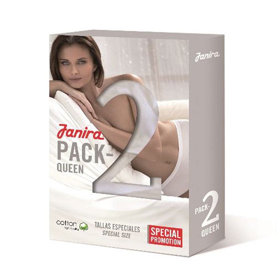 Bi-pack 2 maxi-queen esencial slip misure speciali 1031643 white