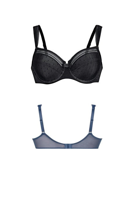 Rosa faia - reggiseno con ferretto emily 5201 001 nero