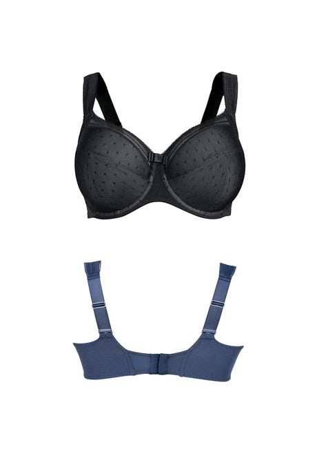 Rosa faia - reggiseno con ferretto emily 5202 nero