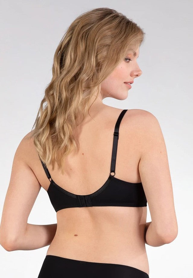 Naturana - reggiseno con ferretto e coppa c traspirante 7152c 400 nero