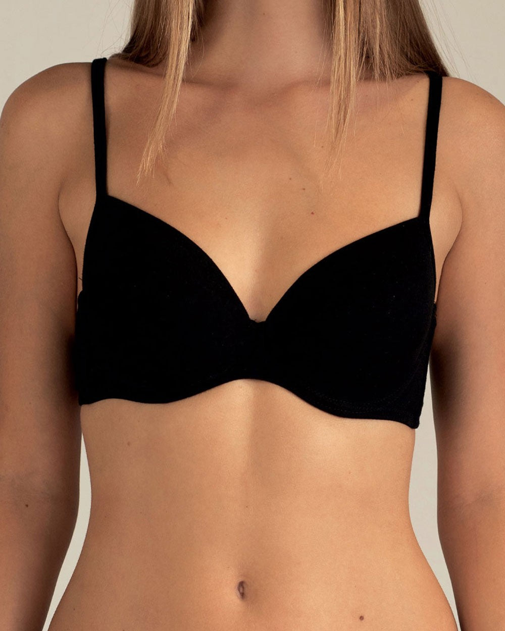 Parisblue - reggiseno balconcino in cotone elen nero