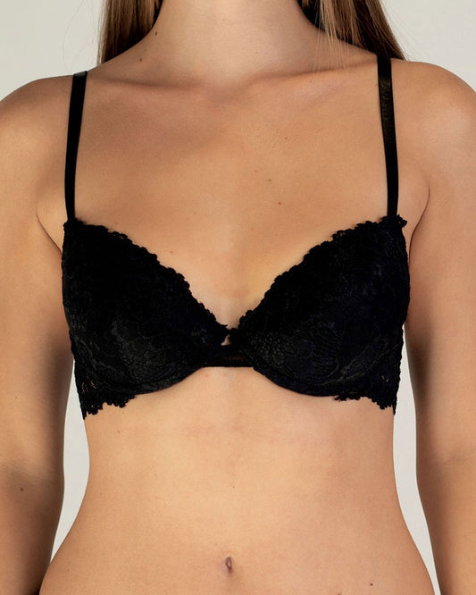 Parisblue - reggiseno push-up in pizzo faby nero