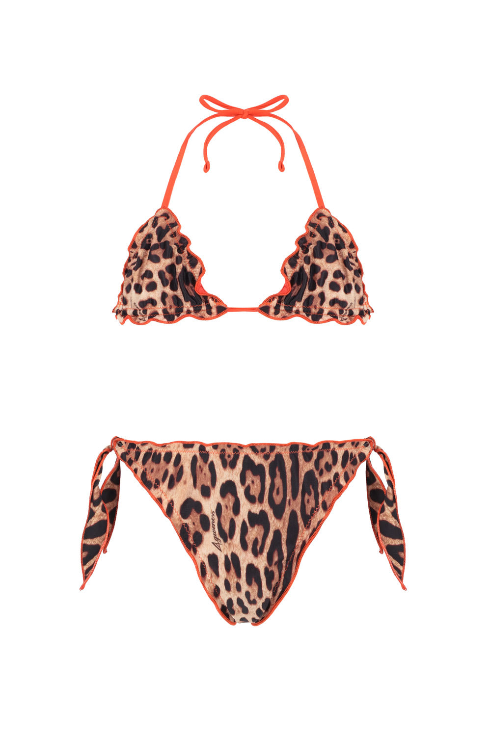Bimba Bikini Triangolo 4GIVENESS Leopard con Slip a Nodi 4-14 Anni