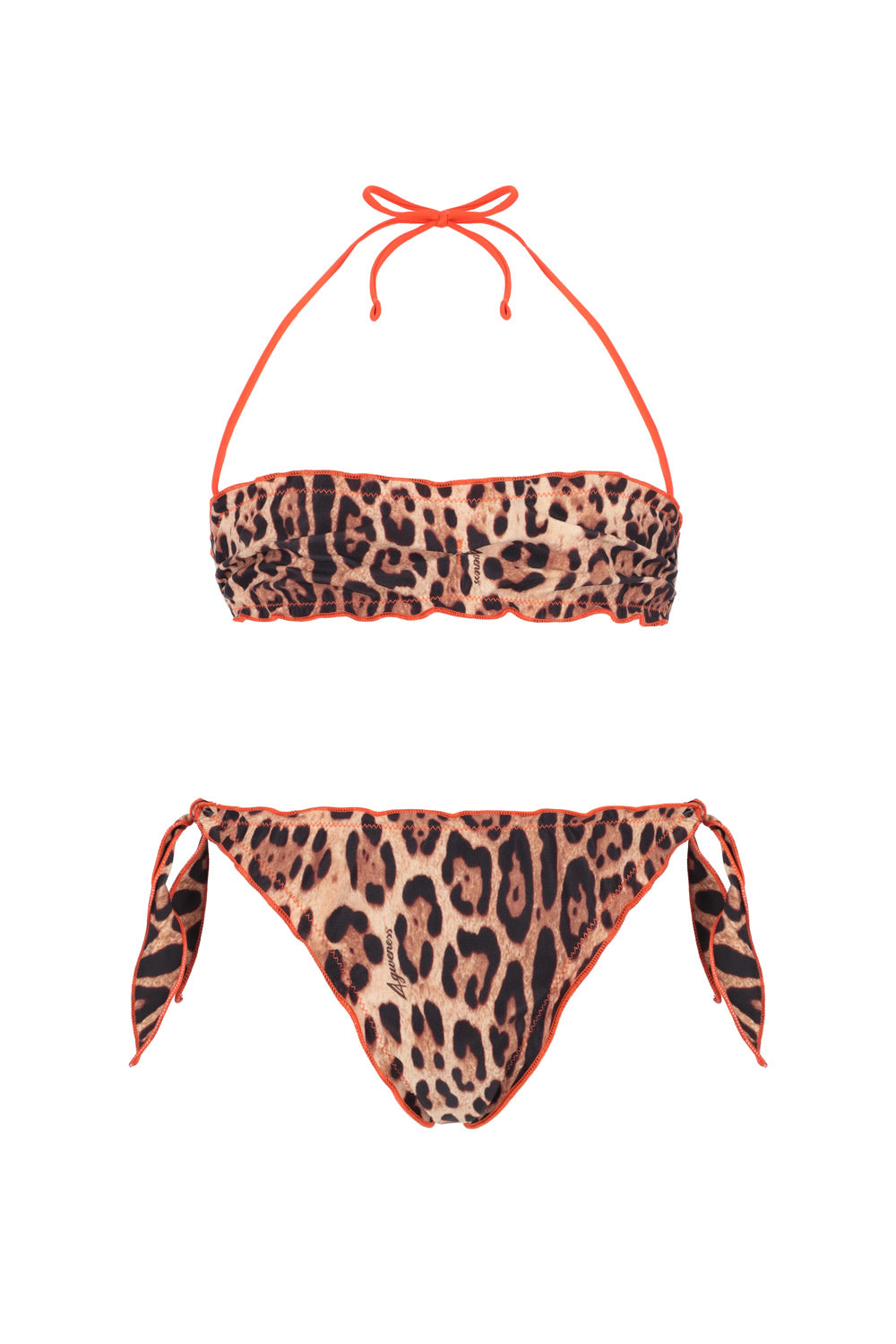 Bimba Bikini Fascia 4GIVENESS Leopard con Slip a Nodi 4-14 Anni