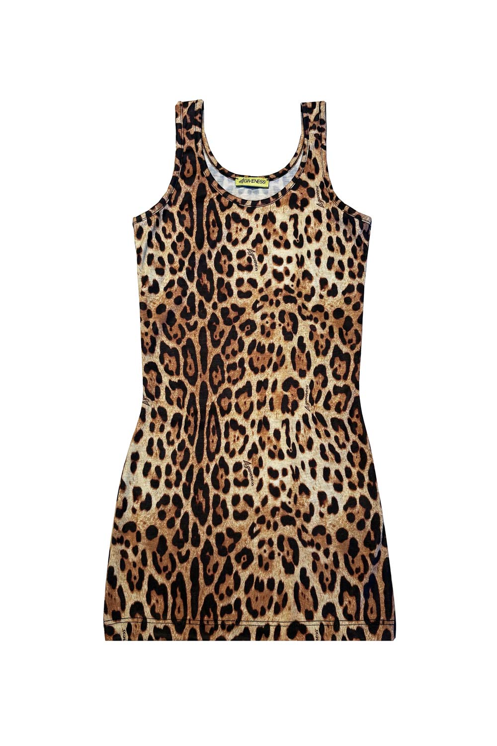Bimba Abito Canotta 4GIVENESS Leopard in Jersey Morbido 4-16 Anni