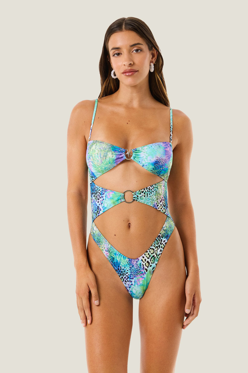 Donna Costume Intero 4GIVENESS Patch Animalier a 3 Fasce