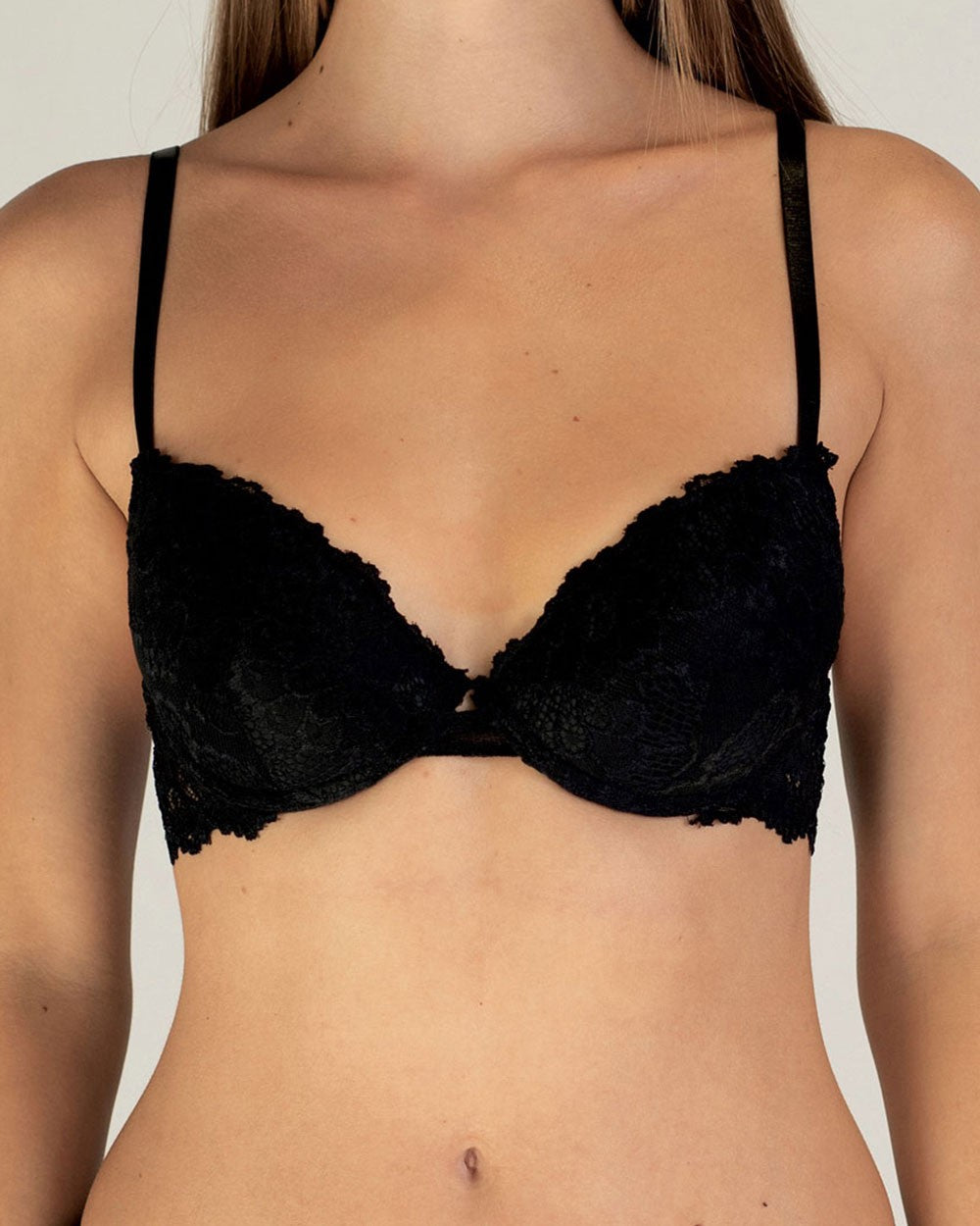 Parisblue - reggiseno push-up in pizzo faby nero