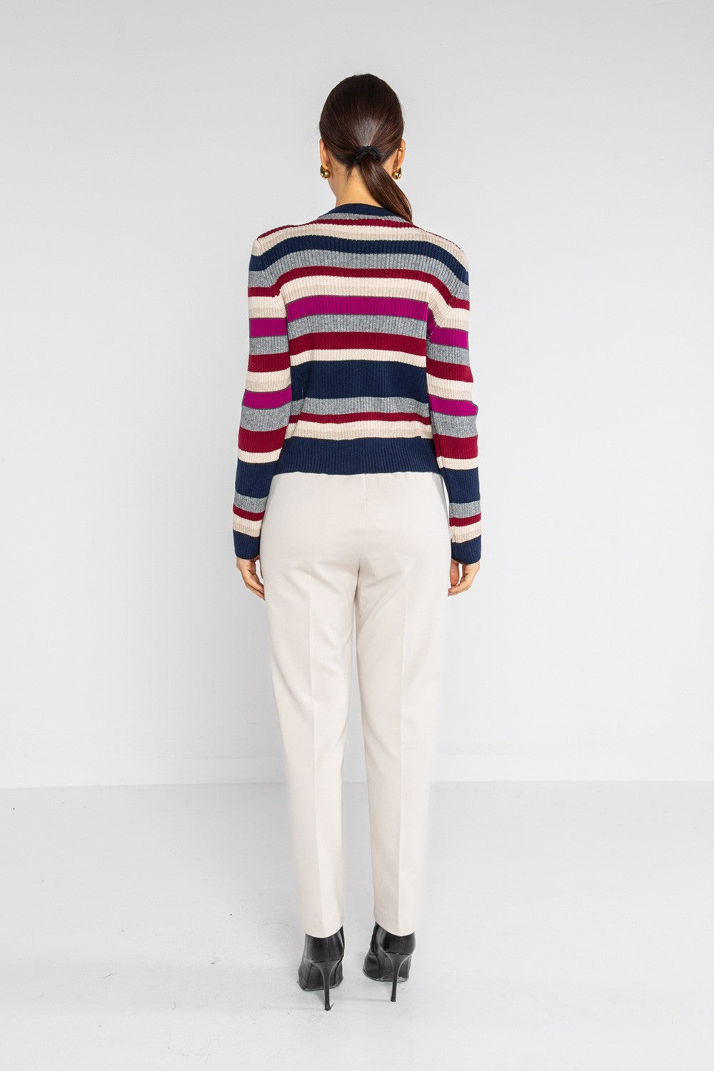 Lokita - pantalone dritto in punto milano 1283 lok022 avorio