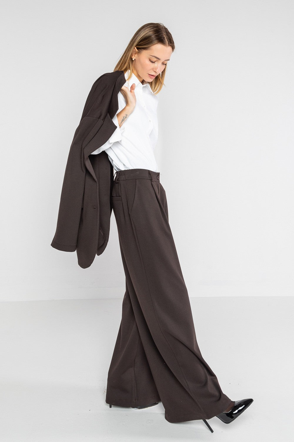 Lokita - pantalone zampetta punto milano 1283 lok024 nero